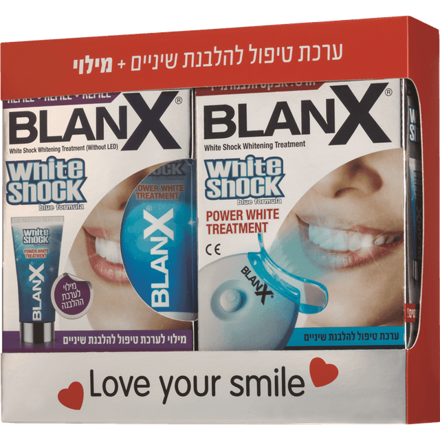באלנקס - וויט שוק ערכת טיפול להלבנת שיניים + מילוי