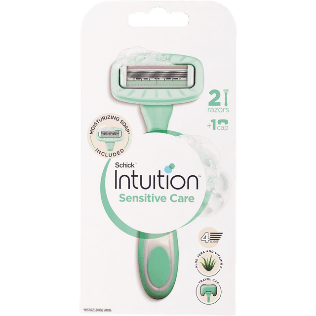 שיק - אינטואיישן סנסיטיב סכיני גילוח חד פעמי לאישה 2 יח'