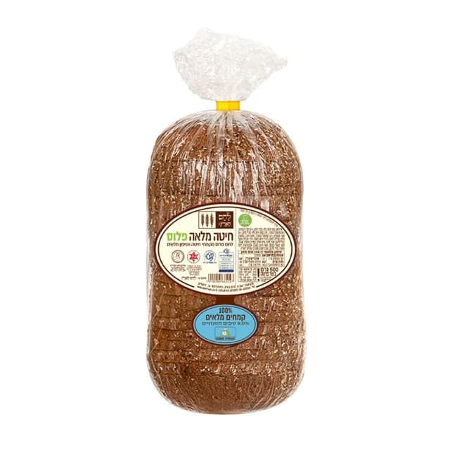 לחם חיטה מלאה פלוס לחם הארץ 500 גרם