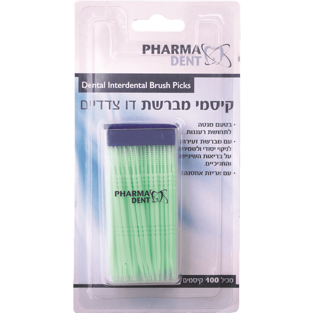 פארמה דנט - קיסמי מברשת דו צדדיים בטעם מנטה 100 יח'
