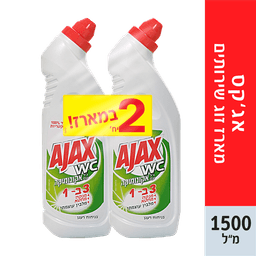 נוזל ניקוי שירותים אגקס 750 מ"ל*2 זוג