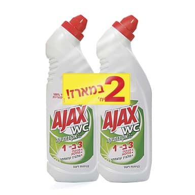 נוזל ניקוי שירותים אגקס 750 מ"ל*2 זוג