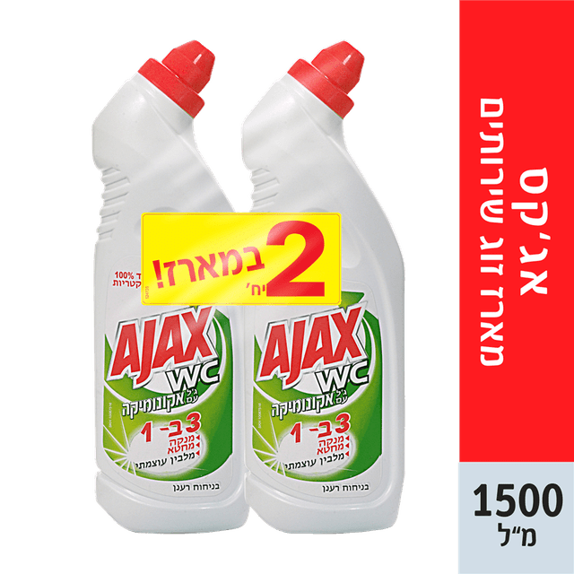 נוזל ניקוי שירותים אגקס 750 מ"ל*2 זוג