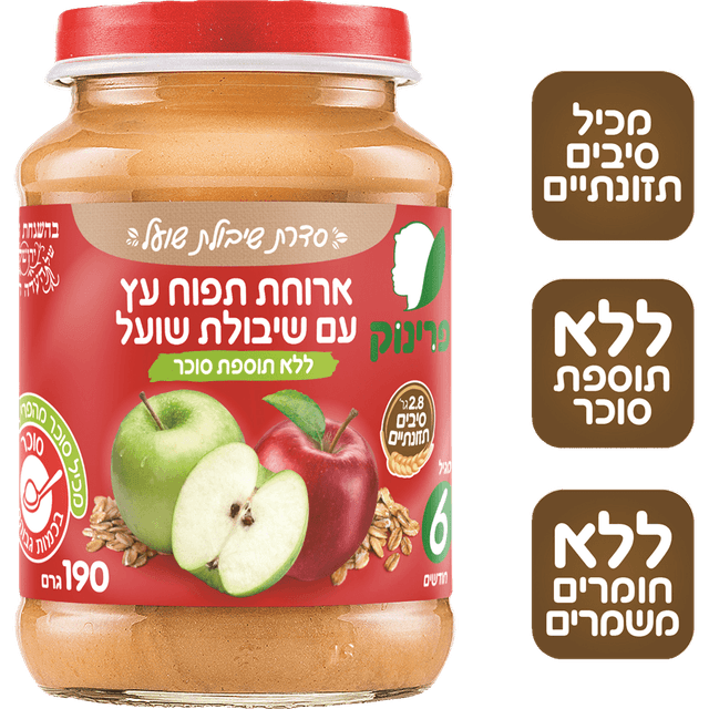 פרינוק - ג'וניור תפוח עץ עם שיבולת שועל 190 גרם