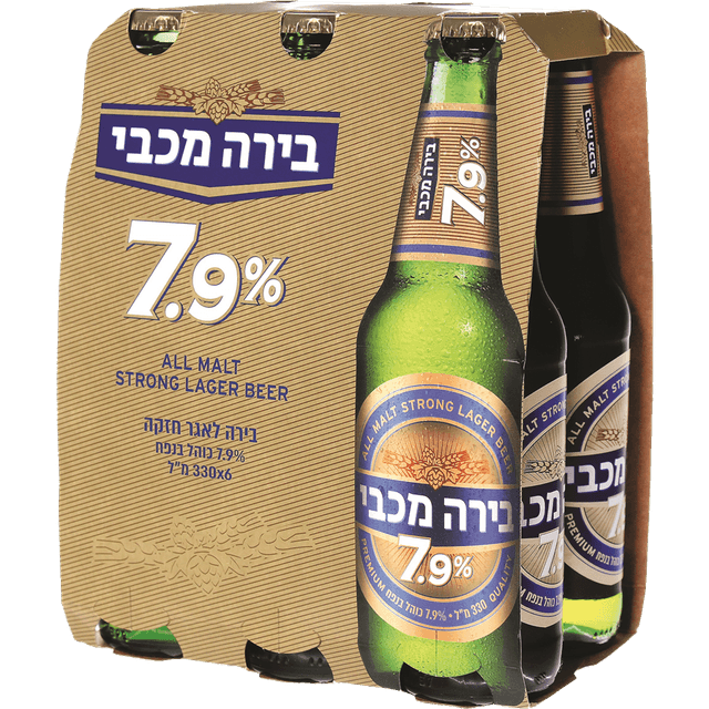 שישיית בירה מכבי 7.9% 330 מ"ל