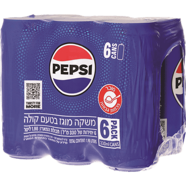 פפסי - פחית צרה 330 מ"ל * שישייה