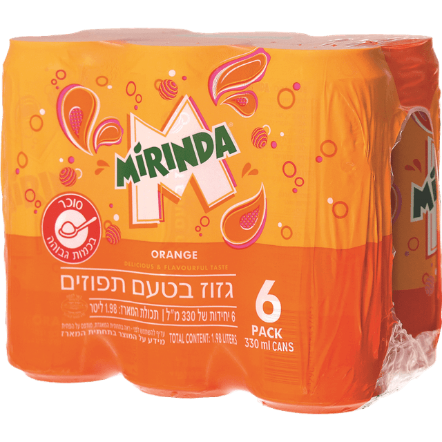 מירינדה - פחית צרה 330 מ"ל * שישייה