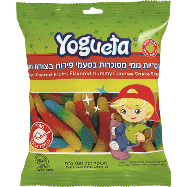 יוגטה - גומי נחשים מסוכר חמוץ 200 גרם