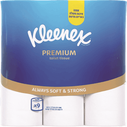 קלינקס - נייר טואלט פרימיום לבן 9 גלילים