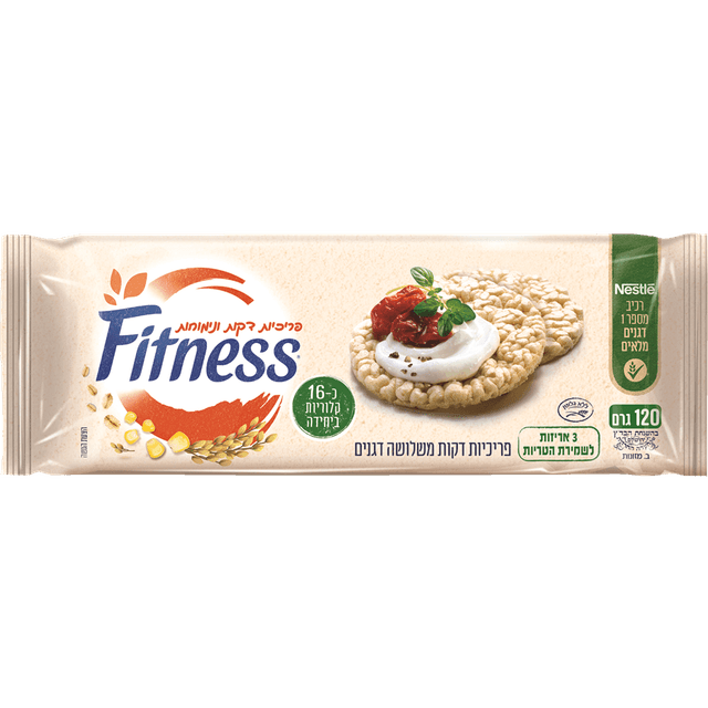 פיטנס - פריכיות דקות 3 דגנים 120 גרם