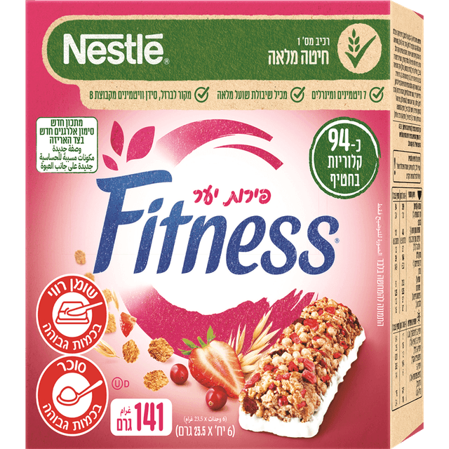 פיטנס - חטיף דגנים פירות יער 6 יח'