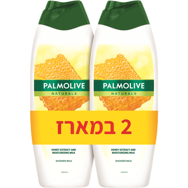 פלמוליב - תחליב רחצה נטורלס חלב ודבש 750 מ"ל * זוג