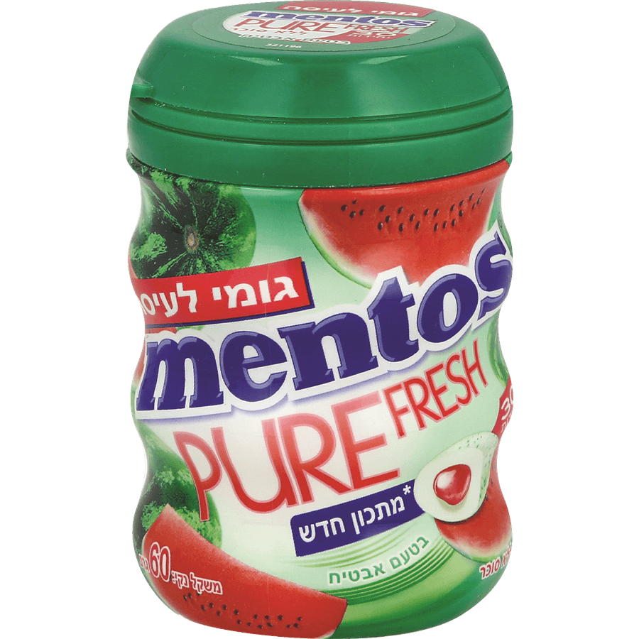 מנטוס בקבוק עגול בטעם אבטיח 60 גרם