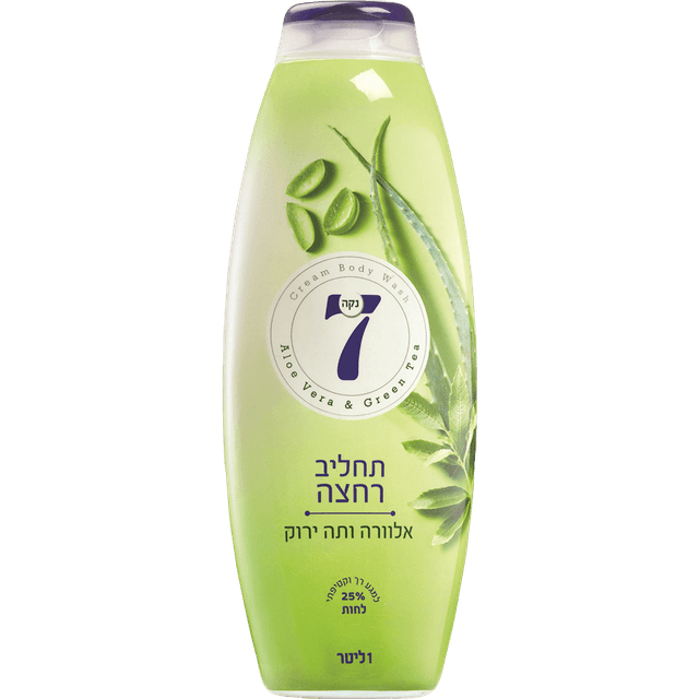 נקה 7 תחליב רחצה אלוורה ארומה ירוק 1 ל'