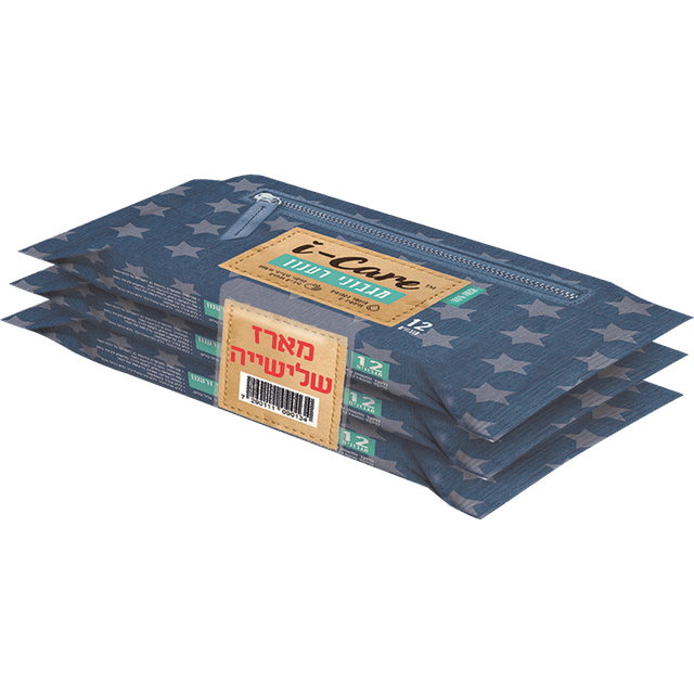 איי קאר - מגבוני רענון מארז שלישייה * 12 יח'