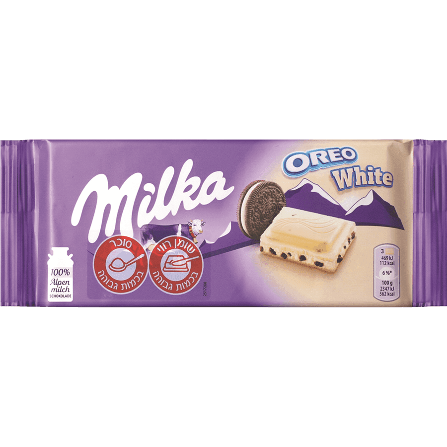מילקה - טבלה שוקולד אוראו לבן 100 גרם