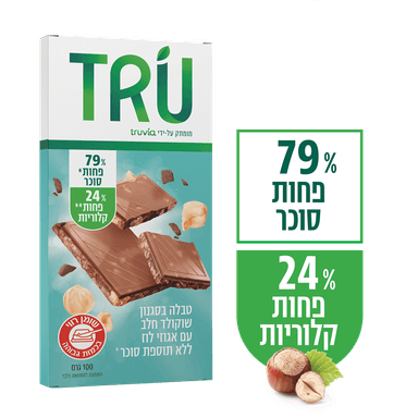 שוקולד חלב+אגוזים טרו 100 גר
