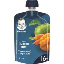 גרבר - מחית תפוח מנגו גזר פאוץ 90 גרם
