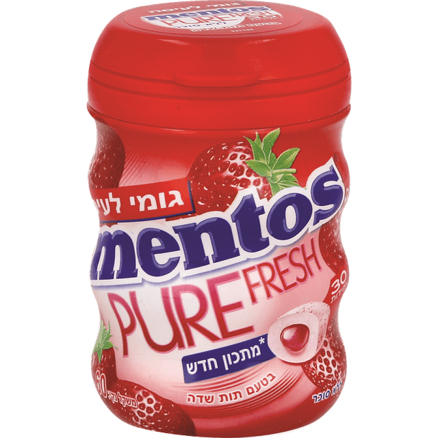 מנטוס בקבוק עגול בטעם תות 60 גרם