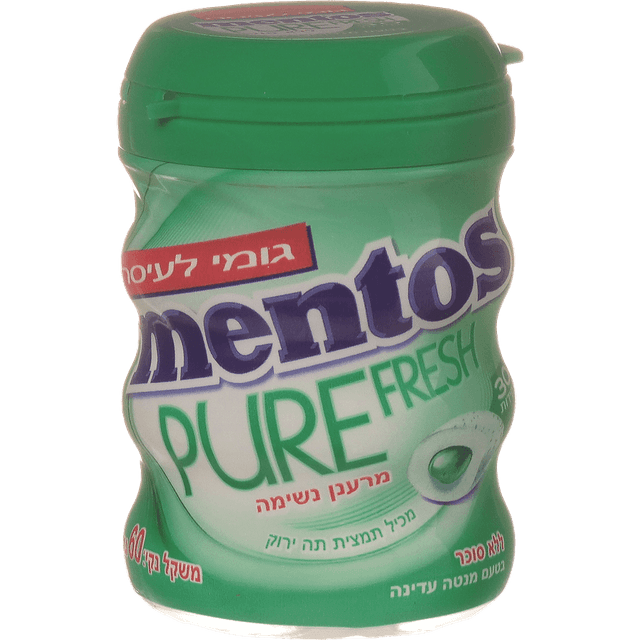 מנטוס בקבוק עגול בטעם מנטה עדינה 60 גרם לל"ס