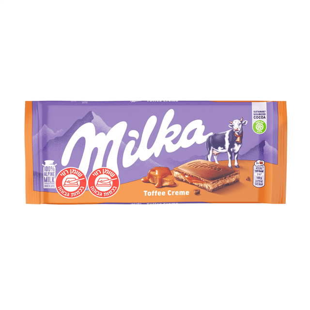 מילקה - טבלה שוקולד חלב עם קרמל 100 גרם