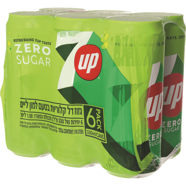 סבן אפ - זירו פחית צרה 330 מ"ל * שישייה