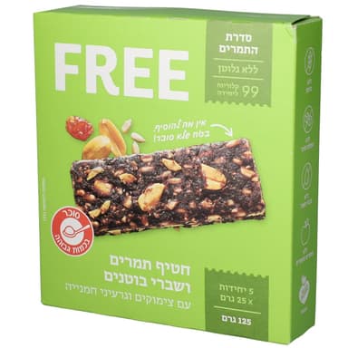 פרי - חטיף תמרים ובוטנים 25 גרם * חמישייה