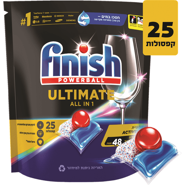 פיניש - אולטימייט קפסולות למדיח 25 יח'