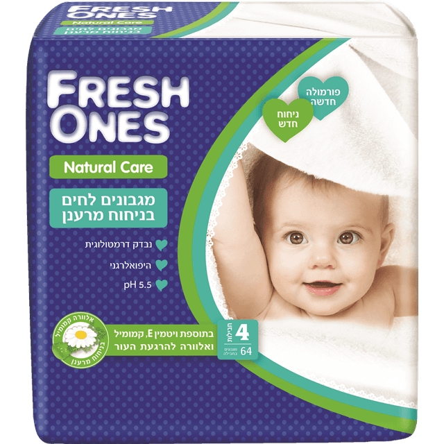 פרש וואנס - מגבוני נטורל קר עם בישום 64 יח' * רביעייה