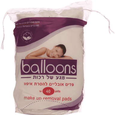בלונס - מסיר איפור פדים אובליים 40 יח'