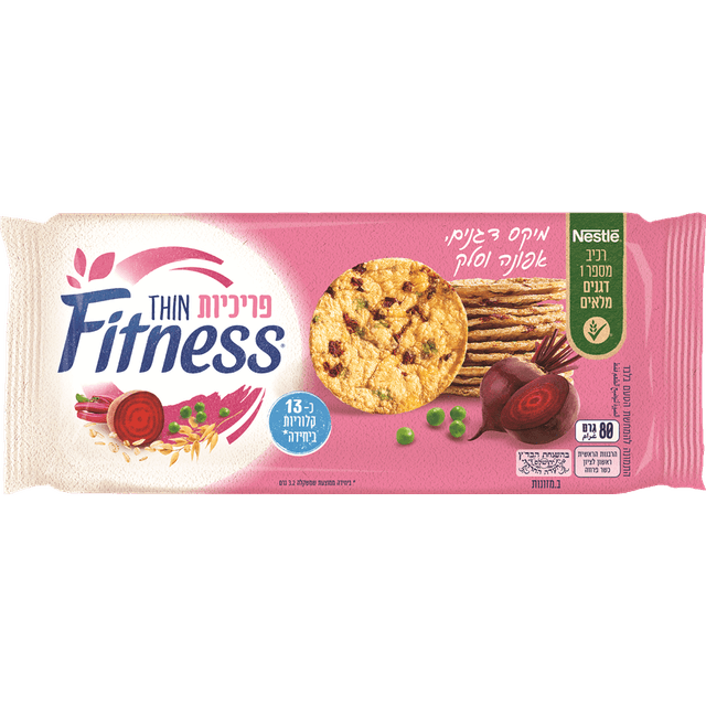 פיטנס - פריכיות דקות מיקס דגנים וסלק 80 גרם