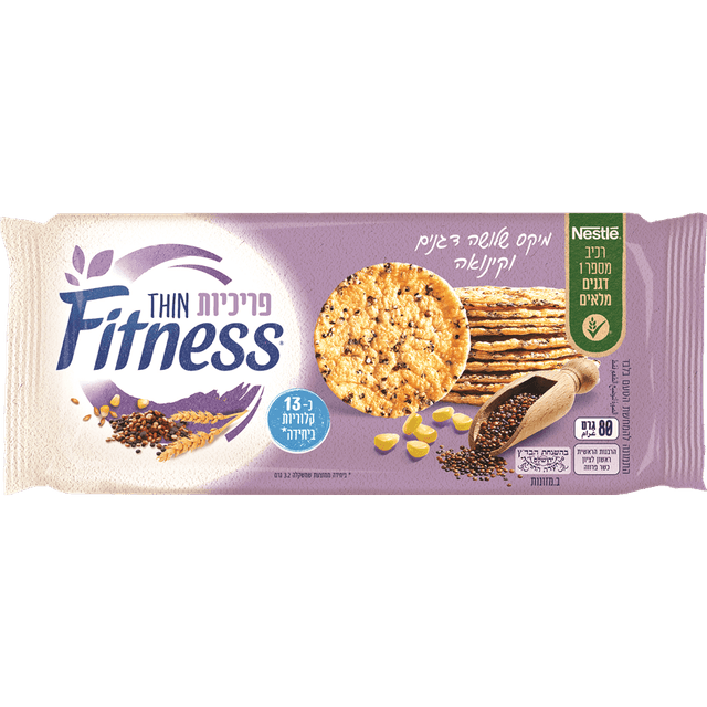 פיטנס - פריכיות דקות מיקס דגנים וקינואה 80 גרם