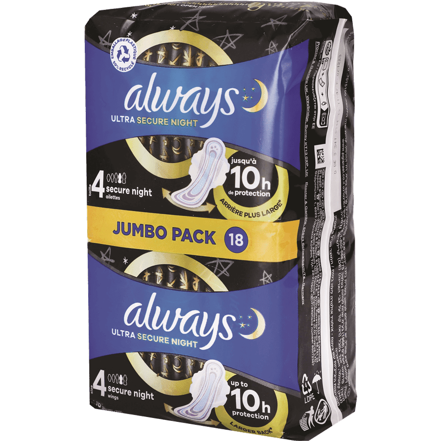 תחבושות אולוויז דאו לילה בטוח 18 יח