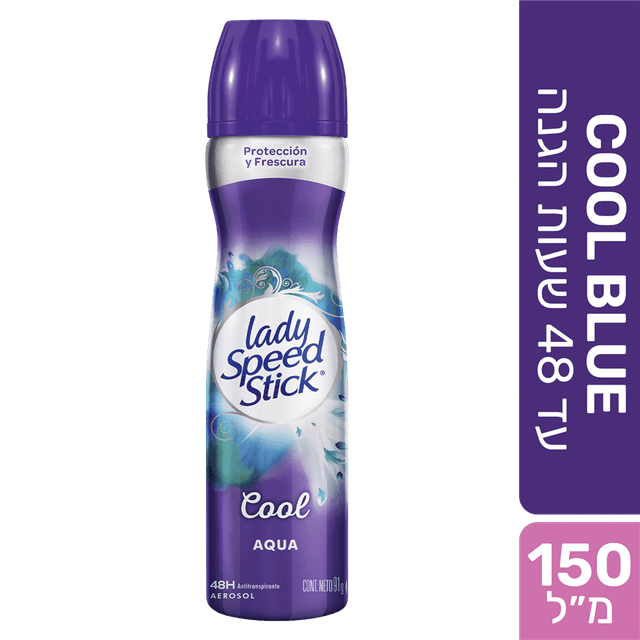 ליידי ספיד סטיק - דאודורנט ספריי לאישה קול יסמין כחול 150 מ"ל