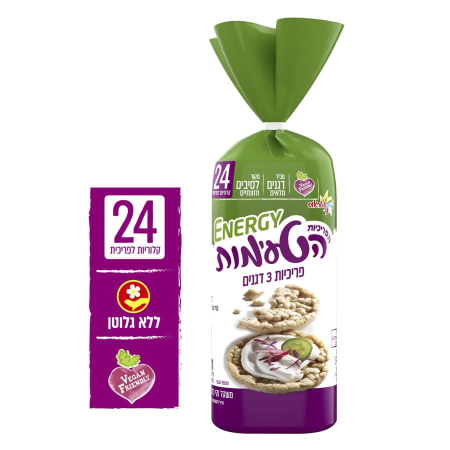 אנרג'י - הפריכיות הטעימות 3 דגנים 135 גרם
