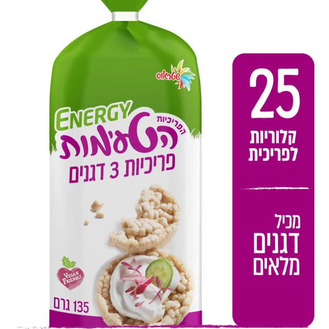 אנרג'י - הפריכיות הטעימות 3 דגנים 135 גרם