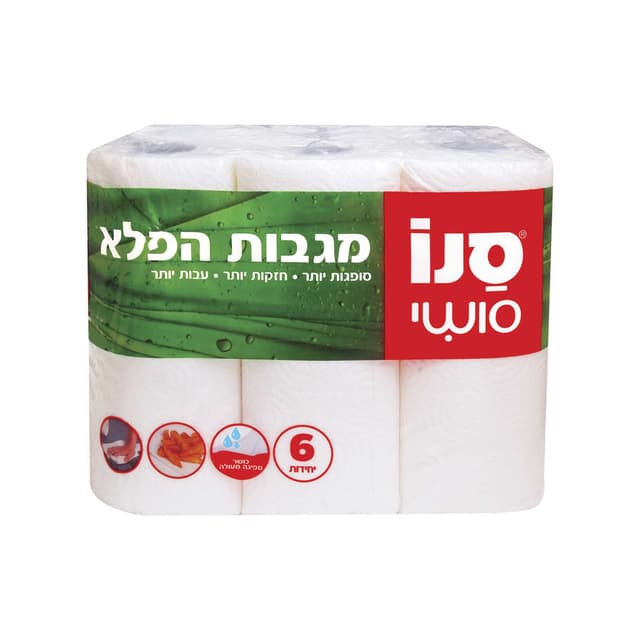 סנו סושי מגבות הפלא 6 גלילים
