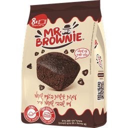 מר בראוני - בראוניס בטעם שוקולד עם שבבי שוקולד בלגי מריר 200 גרם