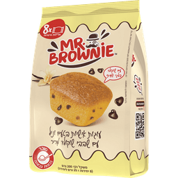 מר בראוני - בראוניס בטעם וניל עם שבבי שוקולד בלגי מריר 200 גרם