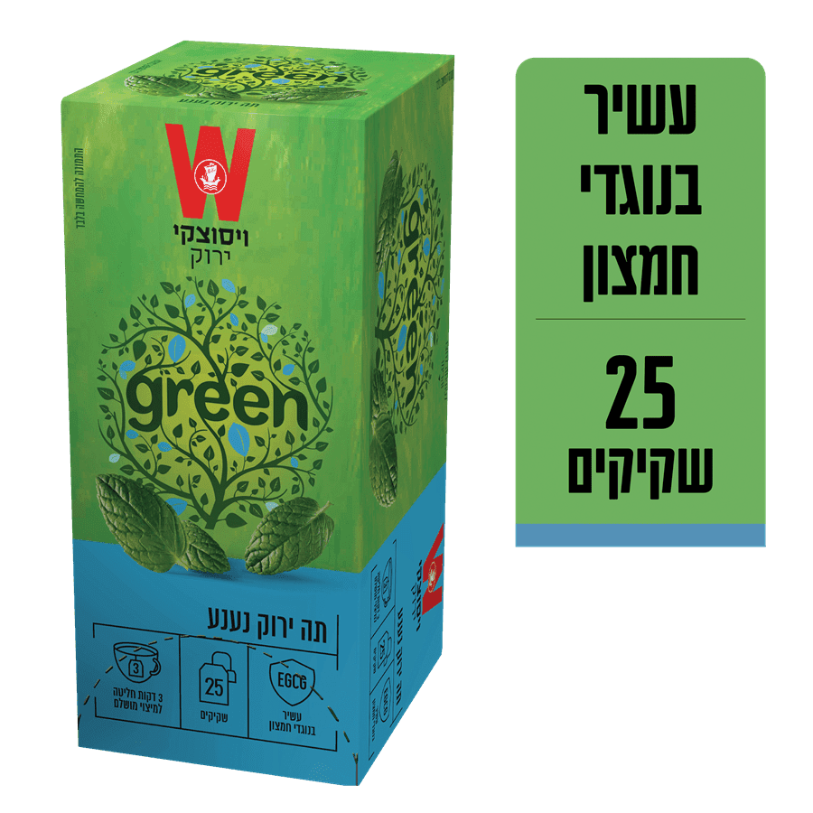 ויסוצקי - תה ירוק נענע 25 יח'