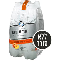 סודה בנגיעות אפרסק רביעיה 1.5 ל' טמפו