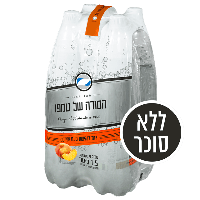סודה בנגיעות אפרסק רביעיה 1.5 ל' טמפו