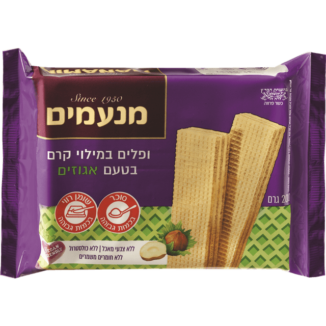 וופל בטעם אגוזים 200ג' מנעמים