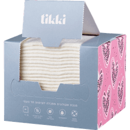 טיקי - מגבת אקולוגית לניקוי הפנים 25 יח'