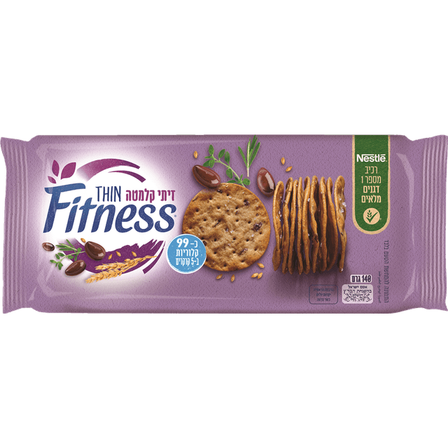 פיטנס - קרקר דק זיתי קלמטה 140 גרם