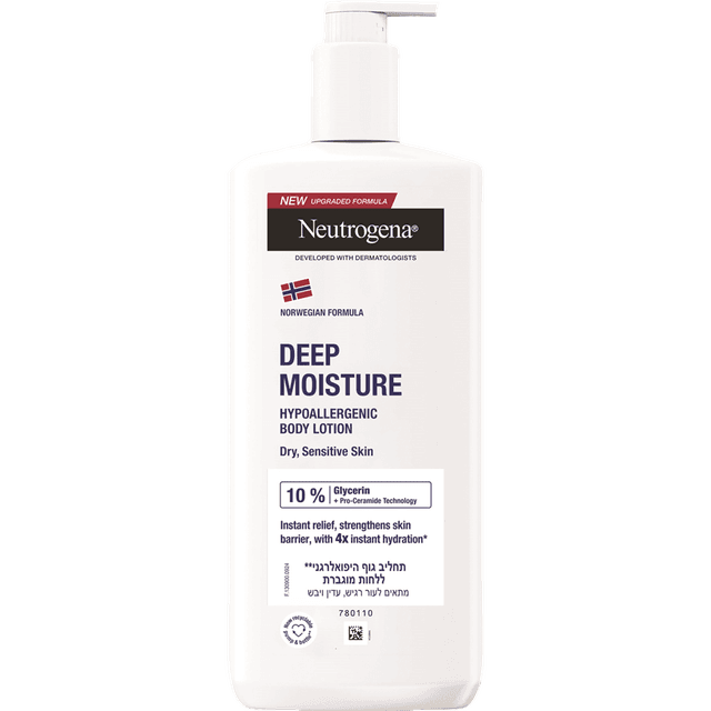 ניוטרוג'ינה - תחליב גוף מועשר לעור יבש / רגיש 400 מ"ל