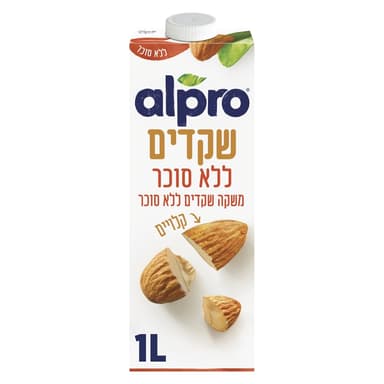 משקה שקדים ללא סוכר 1 ל' אלפרי