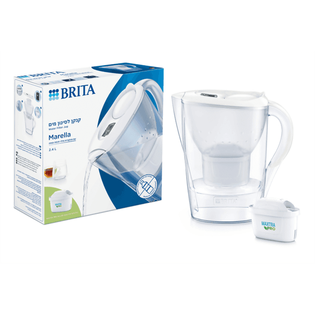 בריטה - קנקן מרלה לבן לסינון מים + פילטר ALL-IN-1