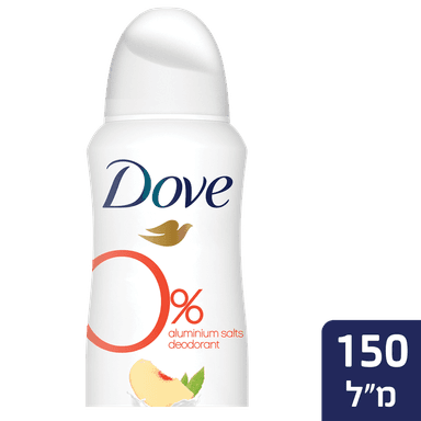 דאב - דאודורנט ספריי לאישה 0% אלומיניום אפרסק 150 מ"ל