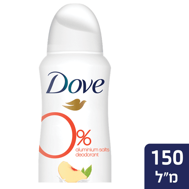 דאב - דאודורנט ספריי לאישה 0% אלומיניום אפרסק 150 מ"ל